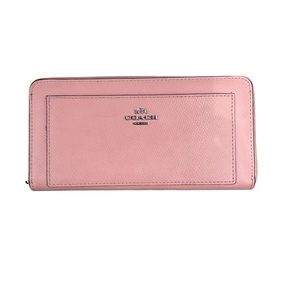 Coach Pink Leather Accordion Zip Around F526448 Wallet